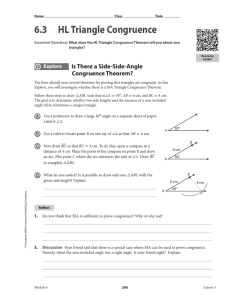 6.3 HL Triangle Congruence