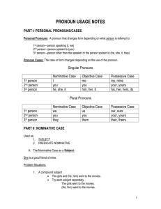 PRONOUN USAGE