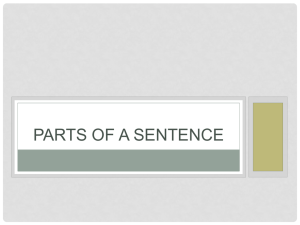 Parts of a Sentence - spellinggrammarTPS