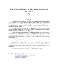 How and Why Inertial Mass and Gravitational Mass