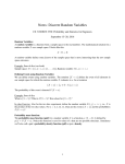 Notes: Discrete Random Variables