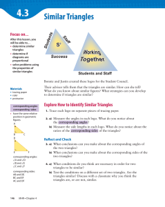 Similar Triangles - Raymond Junior High School