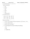 Math 1307 Review for Test #1 Unit I: Exploring Data: Distributions