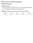 MATH 110 Test Three Outline of Test Material EXPECTED VALUE