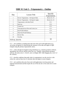 Unit 2: Trigonometry