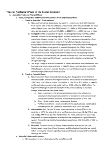 Topic 2: Australia`s Place in the Global Economy