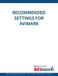 RECOMMENDED SETTINGS FOR AVIMARK