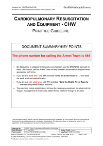 Cardiopulmonary Resuscitation and Equipment