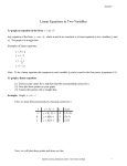 Linear Equations in Two Variables