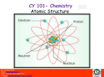 CY 101- Chemistry Atomic Structure