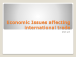 Economic Issues affecting international trade