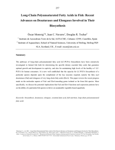 Long-Chain Polyunsaturated Fatty Acids in Fish: Recent