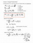 Lecture 4: Charged Particle Motion