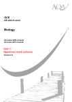 GCE Biology Specimen Question Paper Unit 1