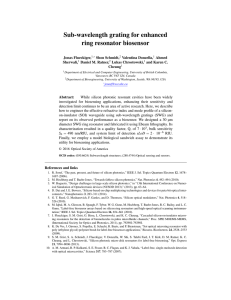 Sub-wavelength grating for enhanced ring resonator biosensor