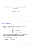 SOME IMPORTANT CONTINUOUS RANDOM VARIABLES