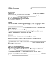 Chemical Elements in Cells