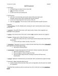 Notes #1 Cell Structure