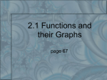 2.1 Functions and their Graphs