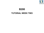 B200 TUTORIAL WEEK ONE