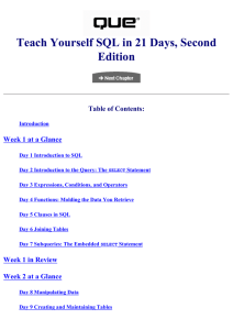 Teach Yourself SQL in 21 Days, Second Edition