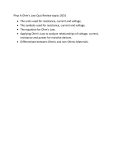 Phys A Ohm`s Law Quiz Review topics 2016 The units used for