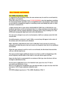 MULTIBAND ANTENNAS The ARRL Handbook, 1964. As suggested in the