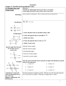 Geometry Cornell Notes-Chapter 3