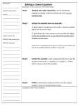 Solving a Linear Equation