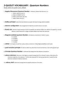 2·QUIZLET VOCABULARY: Quantum Numbers Study online at