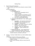 Serology Notes Blood Volume and Composition Hemocytoblasts