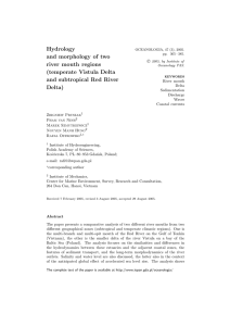 Hydrology and morphology of two river mouth regions (temperate