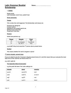 Latin Grammar Booklet Scholarship