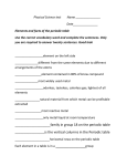 Date_______________ Elements and facts of the periodic table