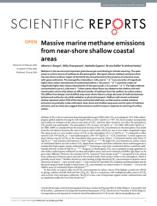 Massive marine methane emissions from near