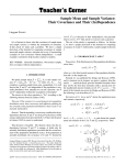 Sample Mean and Sample Variance