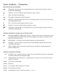 Score Analysis – Dynamics