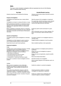 Stage 2 Chemistry Intended Student Learning 2014