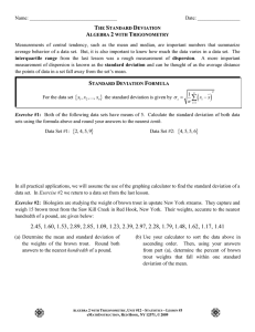 the normal distribution based on standard deviation