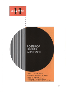 Kramer DL, Booth RE, Albert TJ, Balderston RA. Posterior Lumbar
