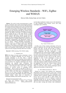 Emerging Wireless Standards