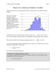 Mean of a Continuous Random Variable