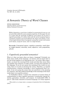 A Semantic Theory of Word Classes