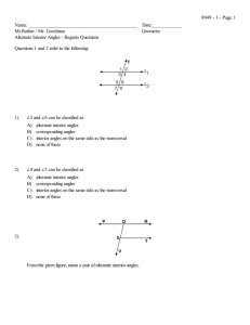 Alternate Interior Angles - Regents Questions