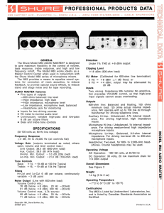 Shure M63 User Guide