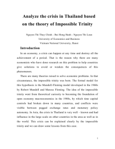 Analyze the crisis in Thailand based on the theory of Impossible Trinity