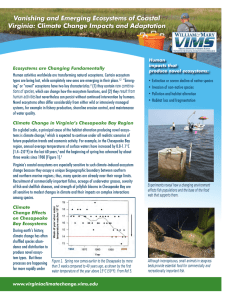 Vanishing and Emerging Ecosystems of Coastal Virginia: Climate