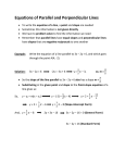 Equations of Parallel and Perpendicular Lines