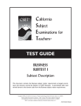 Subtest I - CTC Exams