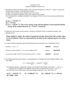 Quantum Mechanics Problem Set